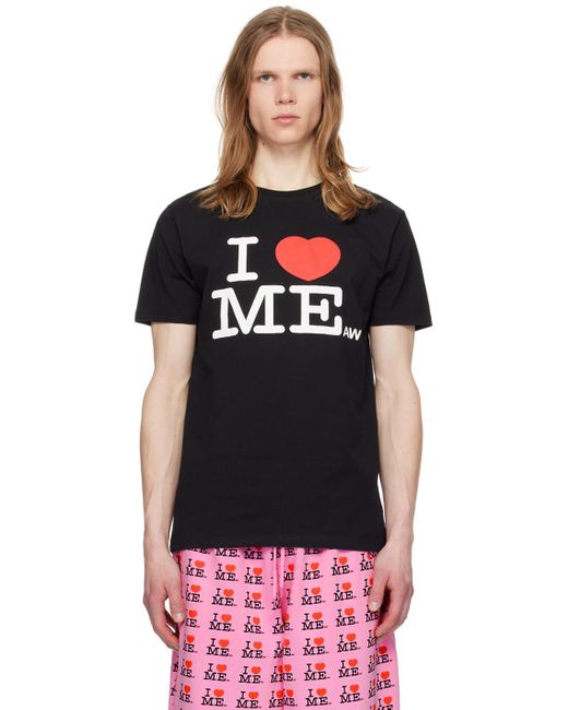 T-shirt 'i heart me' noir exclusif à ssense Ashley Williams pour homme en coloris Black