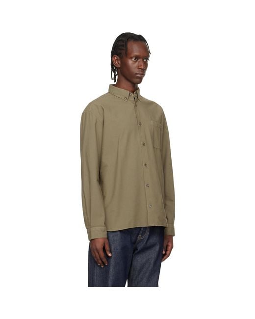 A.P.C. Multicolor Khaki Mateo Logo Shirt for men
