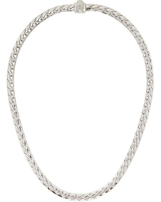 Emanuele Bicocchi White Ssense Exclusive Herringbone Chain Necklace for men