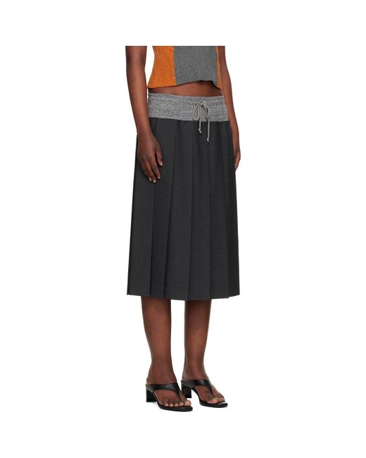 Undercover Black Up1F1603-2 Midi Skirt