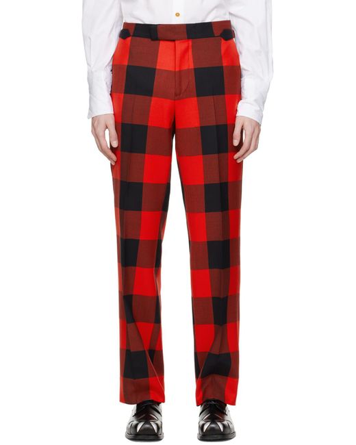 Vivienne Westwood Red & Black Sang Trousers for men