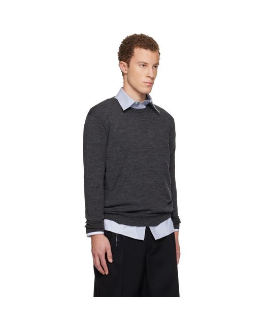 Maison Margiela Black Wool-Blend Patch Sweater for men