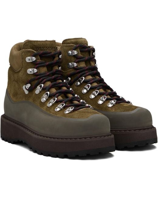 Diemme Black Khaki Roccia Vet Gomma Boots for men