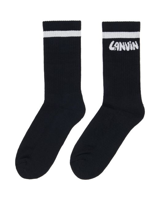 Lanvin Black Cotton Socks for men