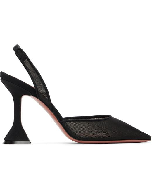 AMINA MUADDI Black Holli Mesh Sling 95 Heels