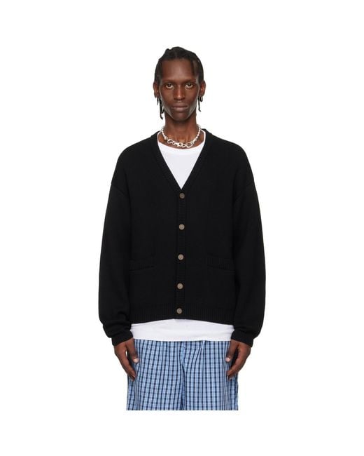 Vetements Black Leather Crosses Cardigan for men
