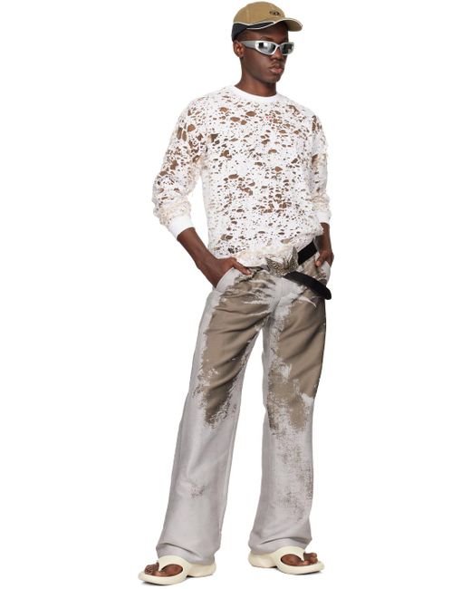 メンズ DIESEL ホワイト& T-boxt 長袖tシャツ Multicolor