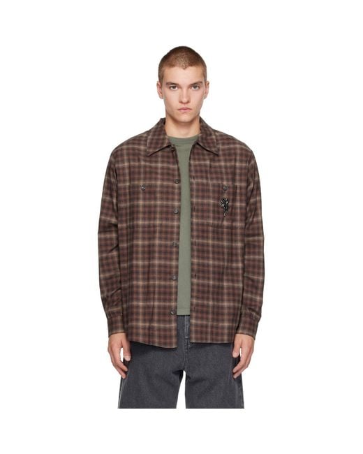 Simone Rocha Brown Military Flannel Shirt for men