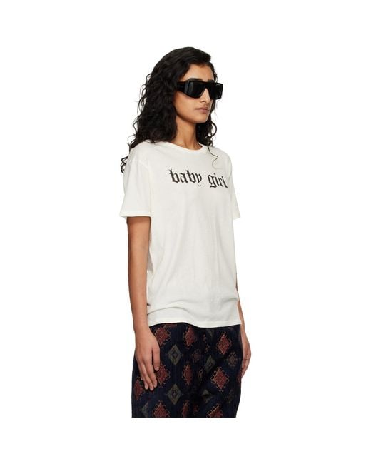 R13 White Off- 'Baby Girl' T-Shirt
