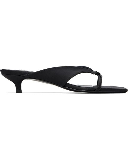 Totême Black Bow Satin Sandals