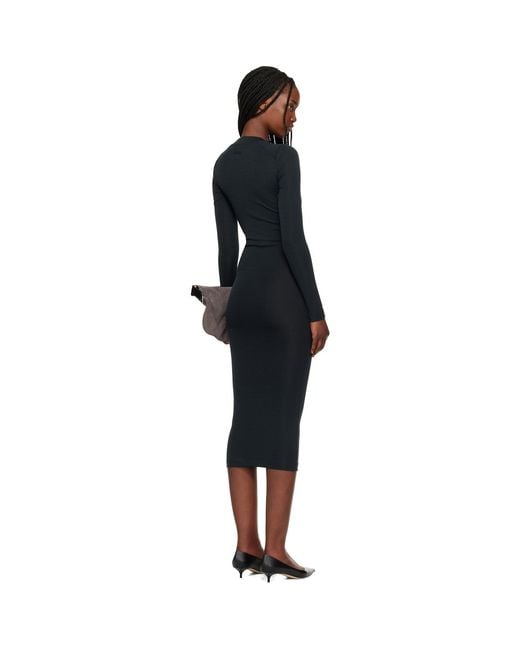 Fear Of God Black Fitted Long Sleeve Maxi Dress