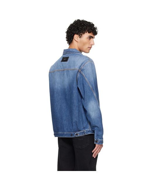Givenchy Blue Zipped Denim Jacket for men