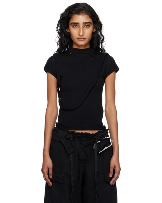 OTTOLINGER Black Deconstructed Knit T-shirt