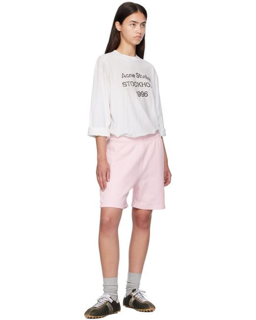 Acne Pink Fleece Shorts
