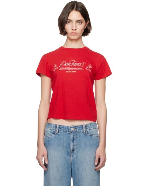 Re/done Red Classic 'Dan Tana's' T-Shirt