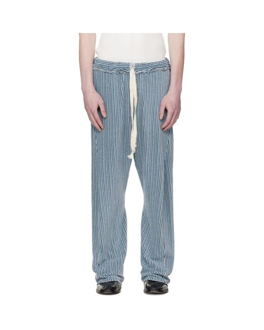 Edward Cuming Blue Twisted Track Pants for men