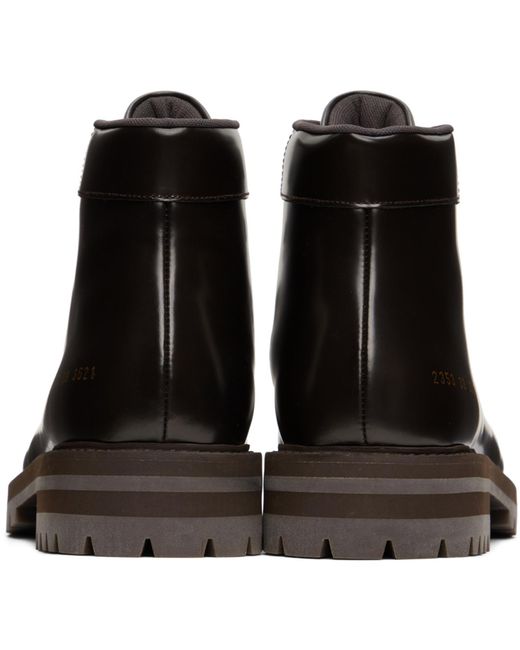 Common Projects Black Leather Hiking Boots for men