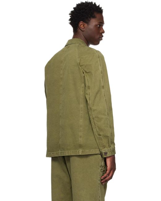 Dries Van Noten Green Khaki Faded Jacket for men
