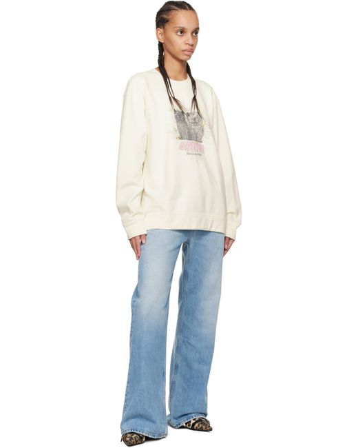 その他 Ganni SS25 'Kittens' sweatshirt (T4163 135) GANNI KITTENS PRINT COTTON SWEATSHIRT – LOZURI®
