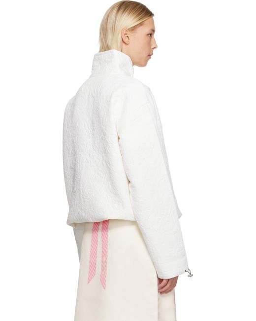 Sandy Liang White Ascher Pullover Jacket