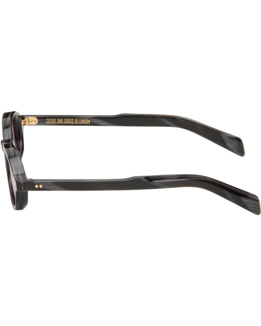 Cutler & Gross Black Gr13 Oval Sunglasses for men