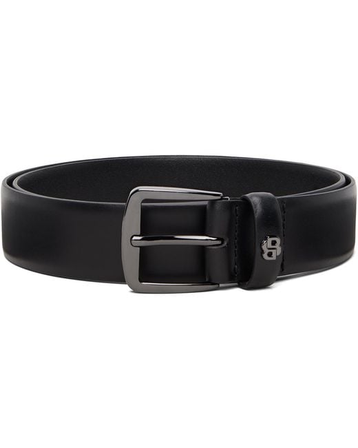 Boss Black Double B Monogram Leather Belt for men