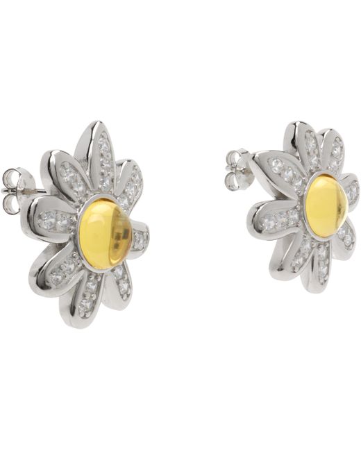 Collina Strada Black Camomile Earrings