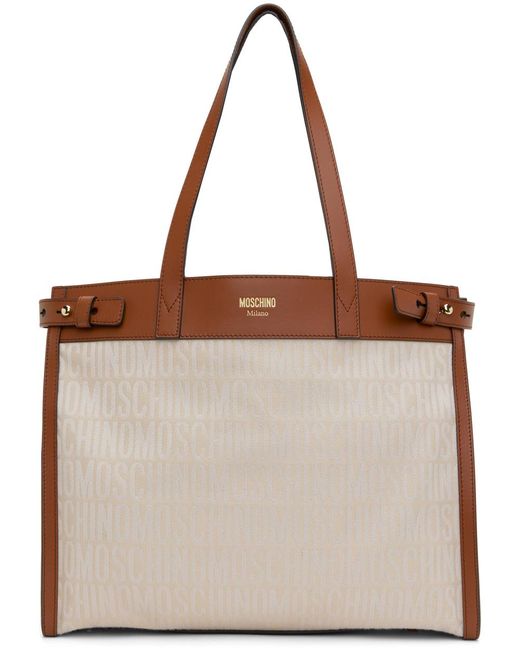 Moschino &ブラウン ロゴ トートバッグ Brown
