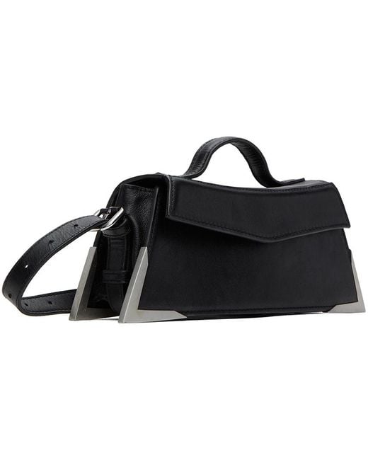 Han Kjobenhavn Black Crinkle Leather Metal Shoulder Bag
