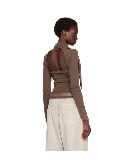 Lemaire Brown Ballerina Scarf Blouse