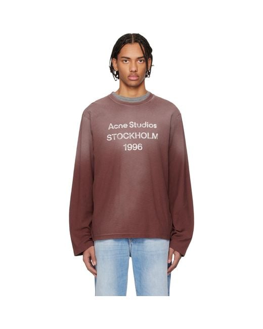 Acne Red Relaxed Fit Logo T-Shirt for men