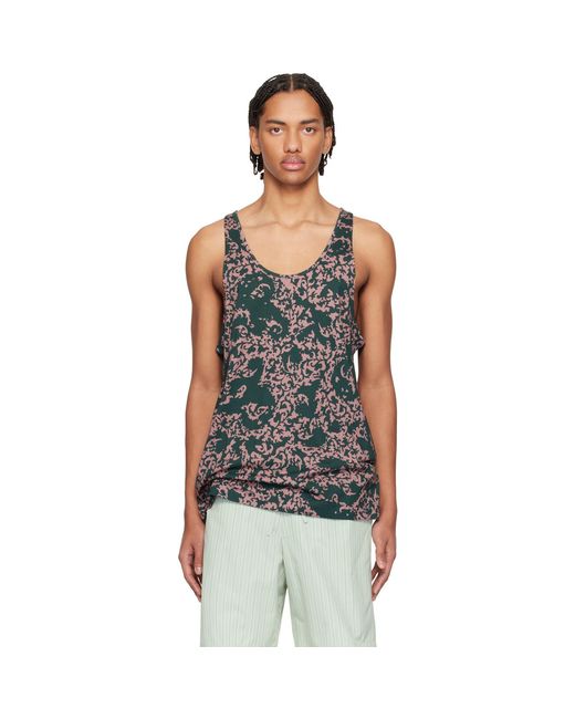 Dries Van Noten Black Floral Tank Top for men