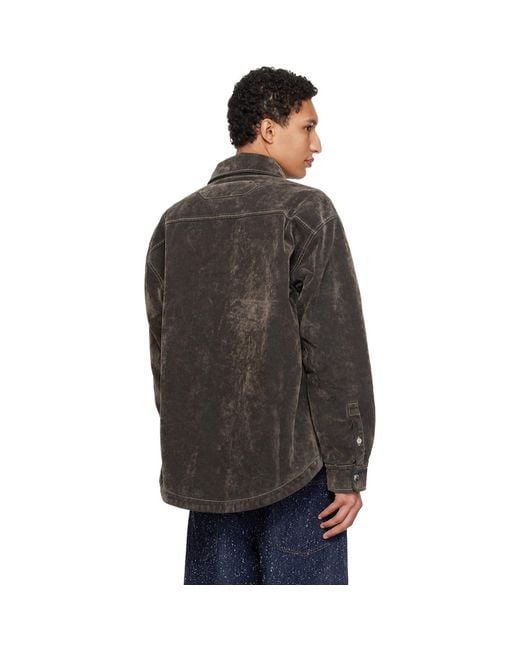 Jacquemus Black Khaki 'The Boulanger' Denim Shirt for men