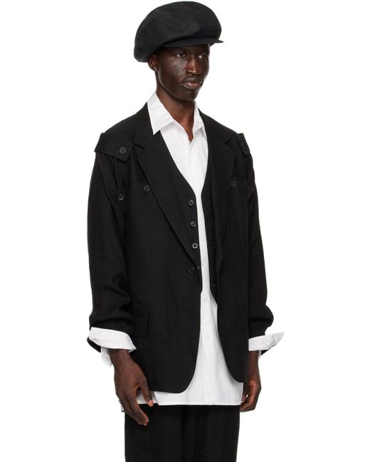 Veston noir à pattes d'épaule - pour homme Yohji Yamamoto pour homme en coloris Black