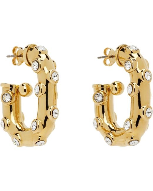 Rabanne Metallic Xl Link Strass Earrings