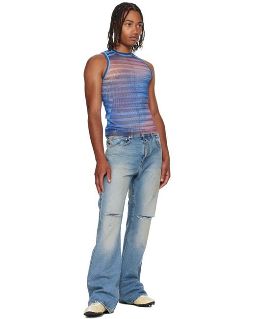 Jean Paul Gaultier Blue 'The Air' Tank Top for men