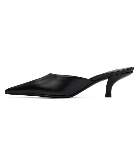 Totême  Black Sharp Nappa Mule Heels