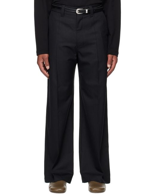Lemaire Black Straight Tailored Trousers for men