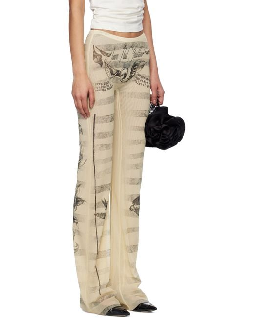 Jean Paul Gaultier ベージュ 'The Tattoo Marinière' ラウンジパンツ Natural