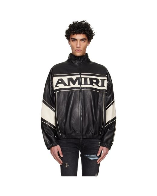 Amiri Black Sport Leather Jacket for men