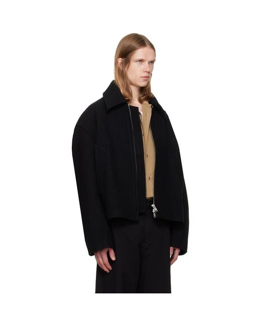 Studio Nicholson Black Short Zip Up Jacket for men