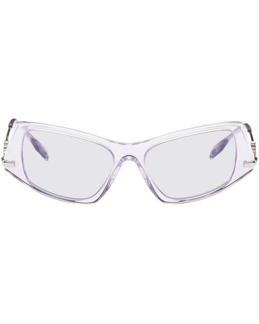 Burberry Black Purple Geometric Cat-eye Acetate Sunglasses