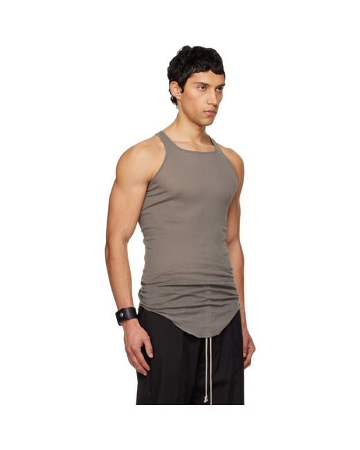 Rick Owens Black Temple Basic Rib Tank Top for men