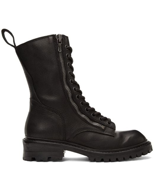 Julius Leather Combat Boots in Black for Men Lyst UK