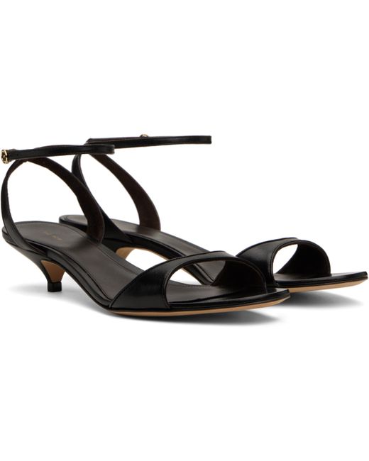 【新season】THEROW ヴィカ キトンヒール サンダル 黒 The Row ブラック Vika アンクルストラップ キトンヒール