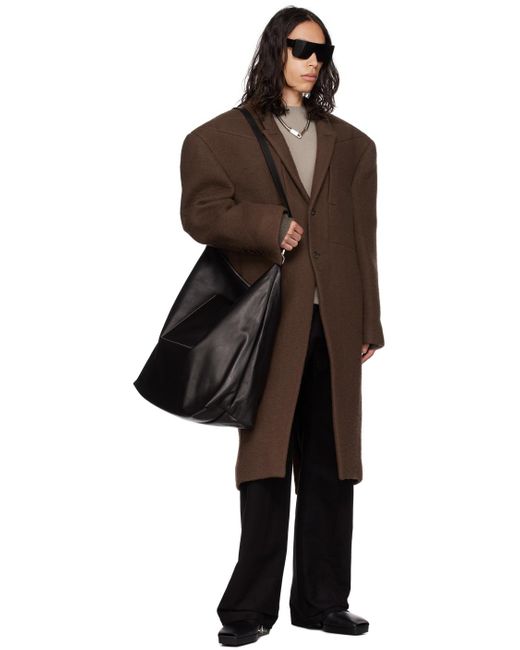 Rick Owens Black Brown Jumbo Tatlin Coat for men