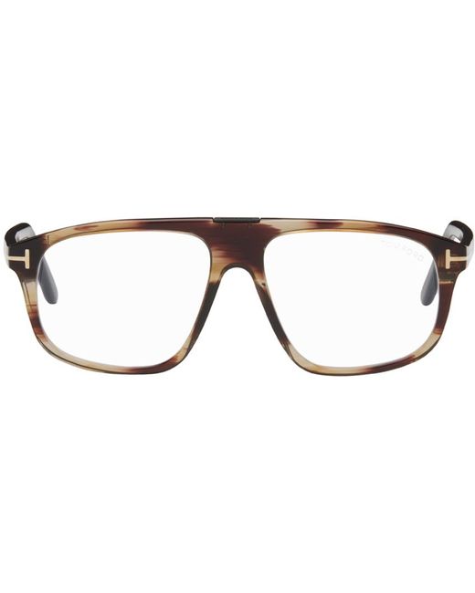 Tom Ford Black Burgundy Square Glasses for men