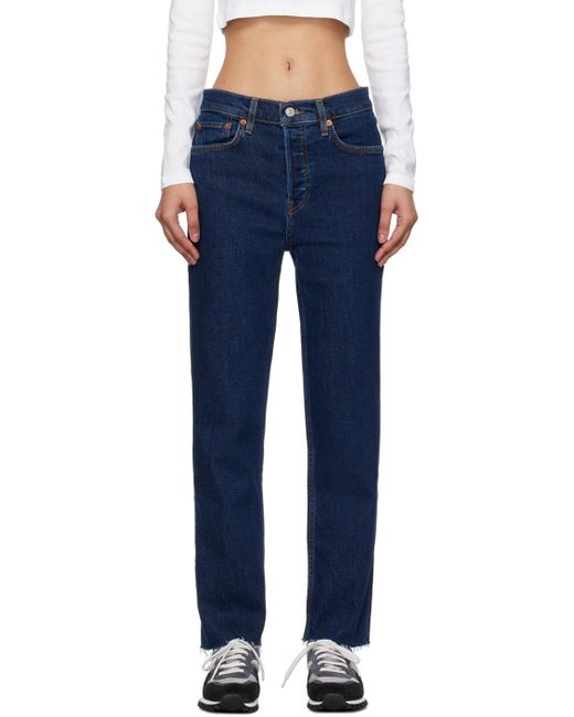 Re/done Blue 70S Stove Pipe Jeans