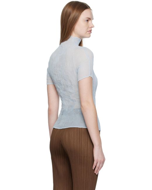 Haut Twist 3 Bleu En Crêpe Chiffon Issey Miyake en coloris White