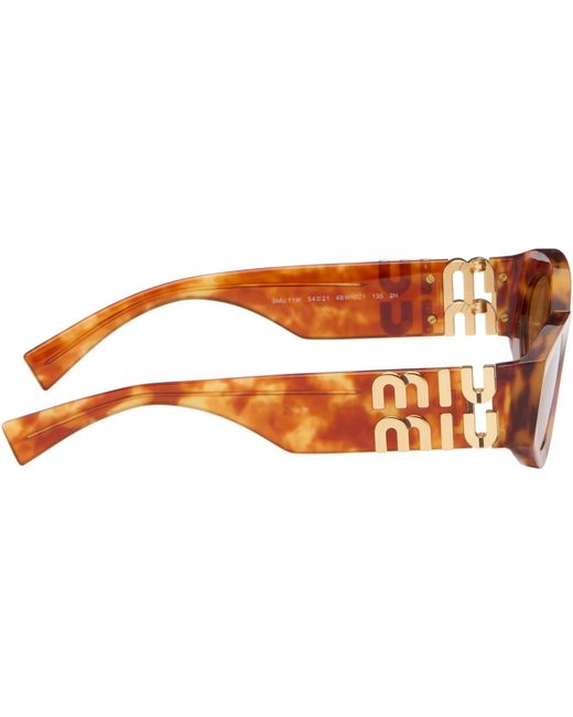 Miu Miu Brown 'Miu Glimpse' Sunglasses